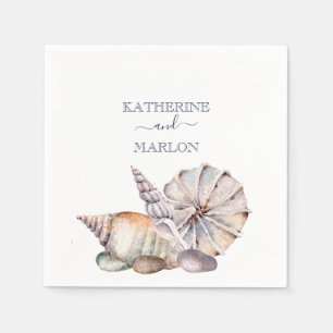 Seashell-Meldung in einer Flasche   Nautische Hoch Serviette
