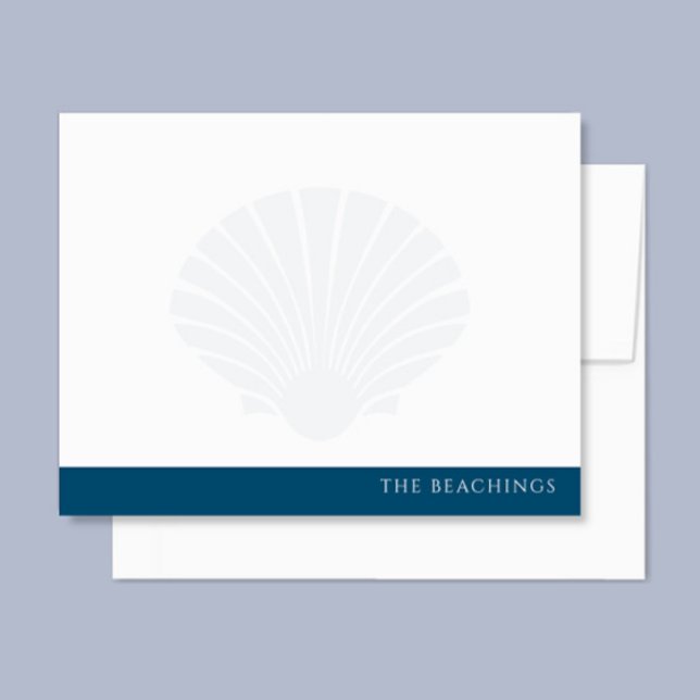 Seashell mit Navy Blue Band Family Stationierung Mitteilungskarte (Von Creator hochgeladen)