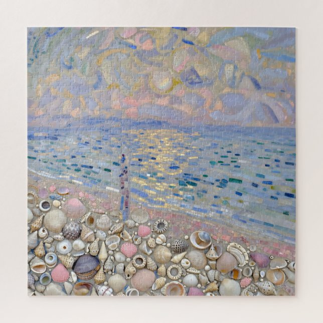 Seashell Mosaic Beach Horizon Glow (Vertikal)