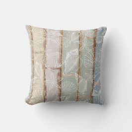Seashell Muster auf Beach Wood Kissen
