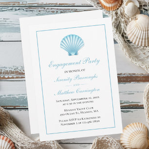 Seashell Nautical Beach Wedding Party Einladung