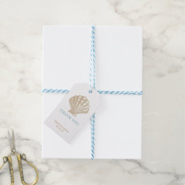 Seashell Nautical Tan/Aqua Beach Wedding Vielen Da Geschenkanhänger
