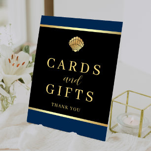 Seashell Nautical Theme Wedding Cards und Geschenk Sockelschild