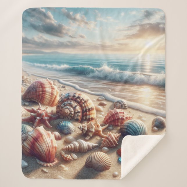Seashell Ocean Lover Sherpadecke (Vorderseite)