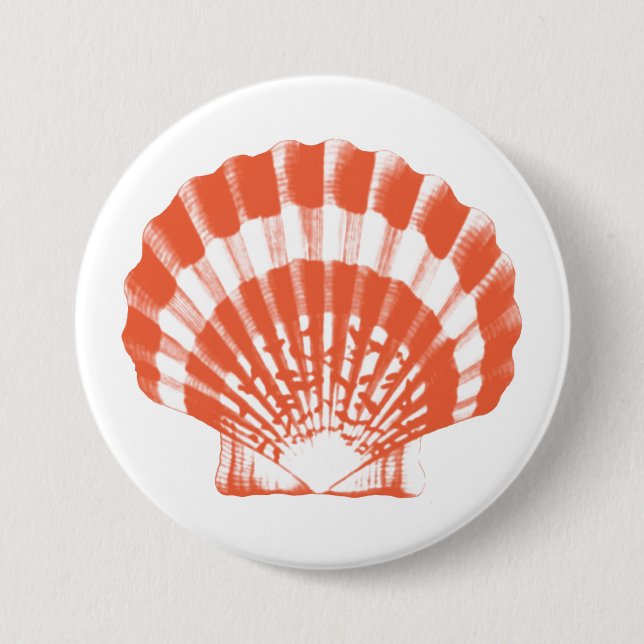 Seashell - orange und weiß button (Vorderseite)