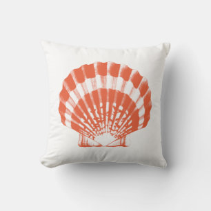 Seashell - orange und weiß kissen