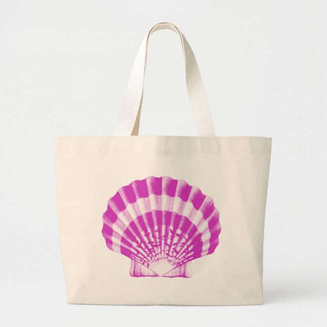 Seashell - orchid und weiß jumbo stoffbeutel (Vorne)