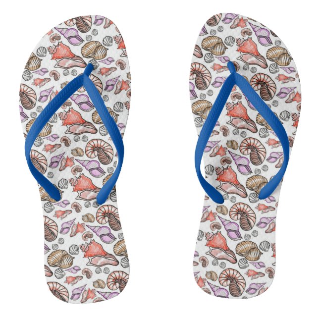 Seashell Pattern Flip Flops (Fußbett)