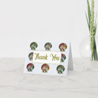 Seashell Pattern Thank You Card Dankeskarte