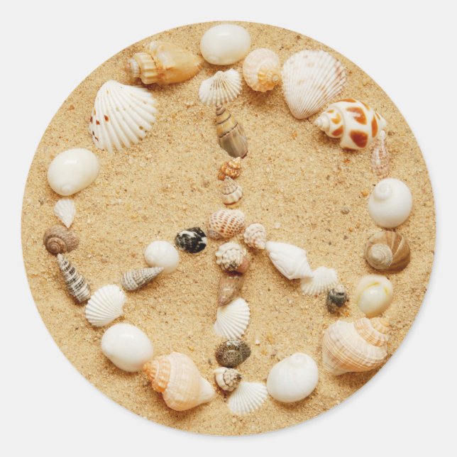 Seashell Peace Sign Sticker (Vorderseite)