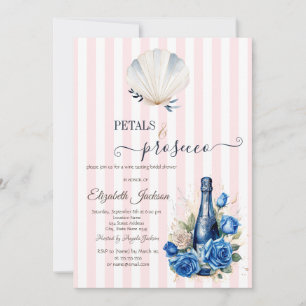 Seashell Petals & Prosecco Pink gestreift Einladung