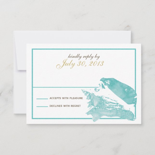 Seashell Response Card RSVP Karte (Vorderseite)