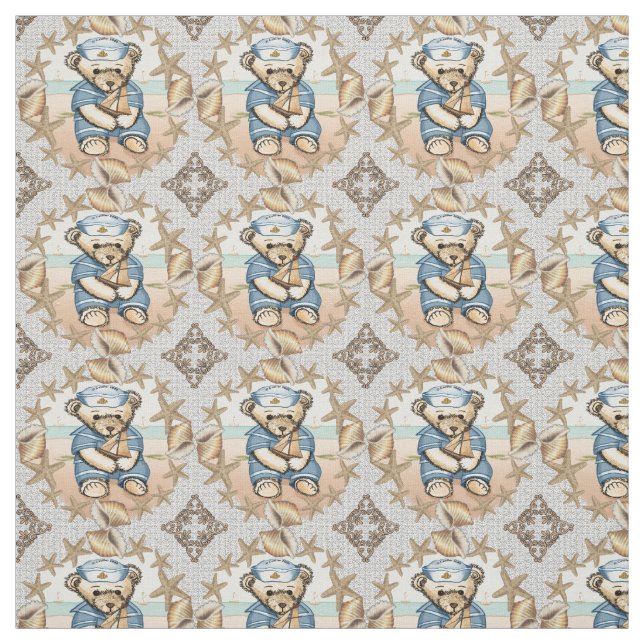 Seashell Sailor Bear Stoff (Muster)