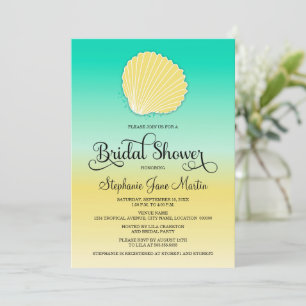 Seashell Sand & Sea Color Ombre Brautparty Einladung