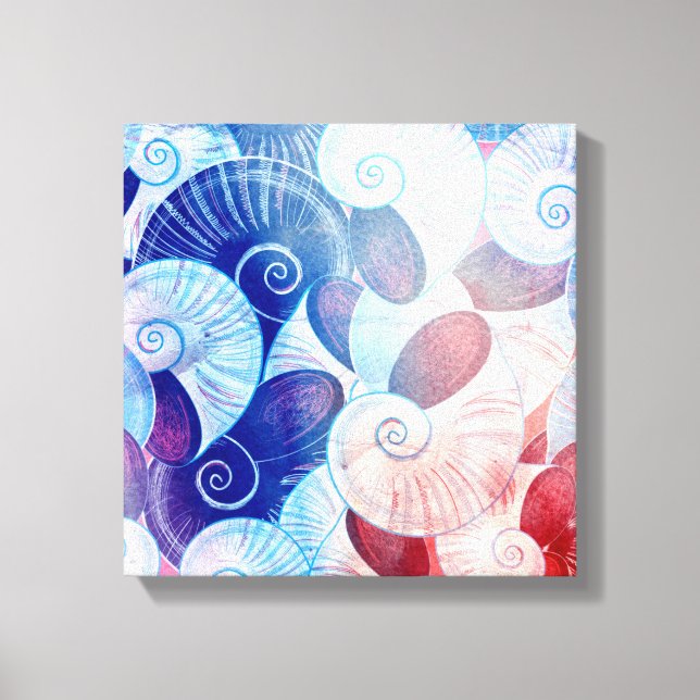 Seashell Scene Pattern Leinwanddruck (Vorderseite)