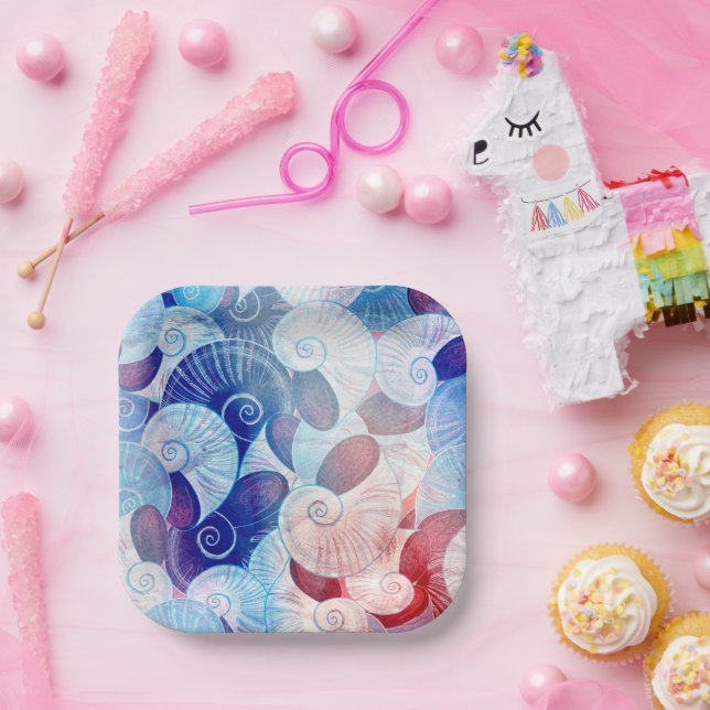 Seashell Scene Pattern Pappteller (Party)