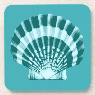 Seashell - Schattierungen in aquamarinem Blau Getränkeuntersetzer