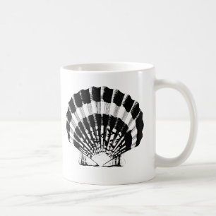 Seashell - schwarz und weiß kaffeetasse