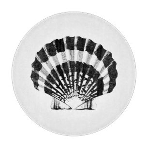 Seashell - schwarz und weiß schneidebrett