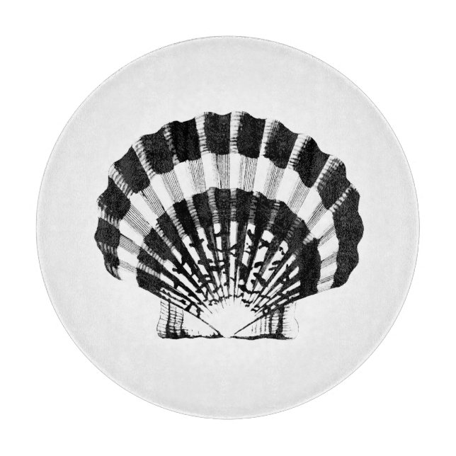Seashell - schwarz und weiß schneidebrett (Vorderseite)