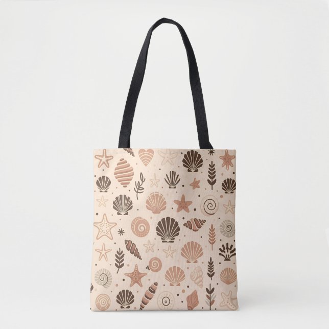 Seashell Seamless Pattern Tasche (Vorderseite)