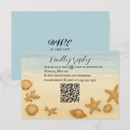 Seashell Serenade QR Code RSVP-Karte RSVP Karte