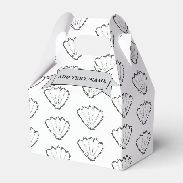 Seashell Sketch Zeichnend Muster Individuelle Name Geschenkschachtel (Vorderseite)