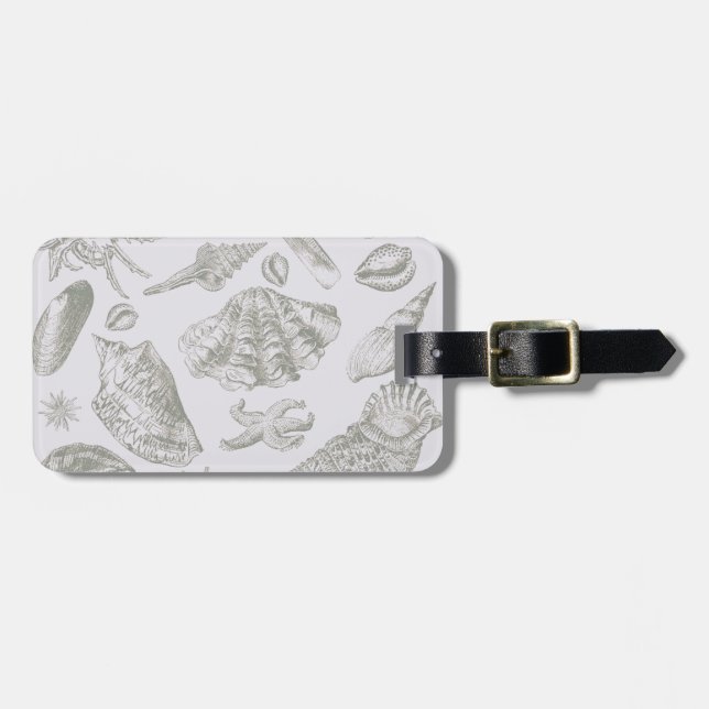 Seashell Soft Antique Art Beach Muscheln Gepäckanhänger (Vorderseite horizontal)