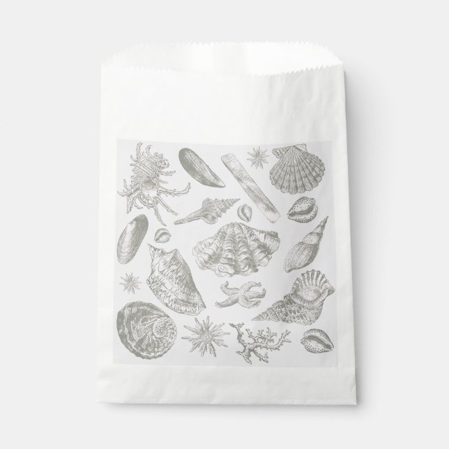 Seashell Soft Antique Art Beach Muscheln Geschenktütchen (Vorderseite)