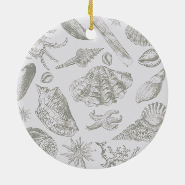 Seashell Soft Antique Art Beach Muscheln Keramikornament (Hinten)