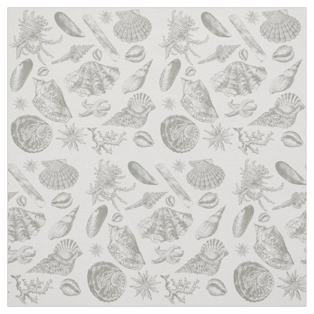 Seashell Soft Antique Art Beach Muscheln Stoff (Muster)