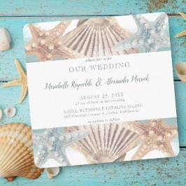Seashell Square Wedding Einladung