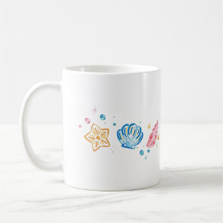 Seashell & Starfish Doodle – Ocean Aesthetic Desig Kaffeetasse