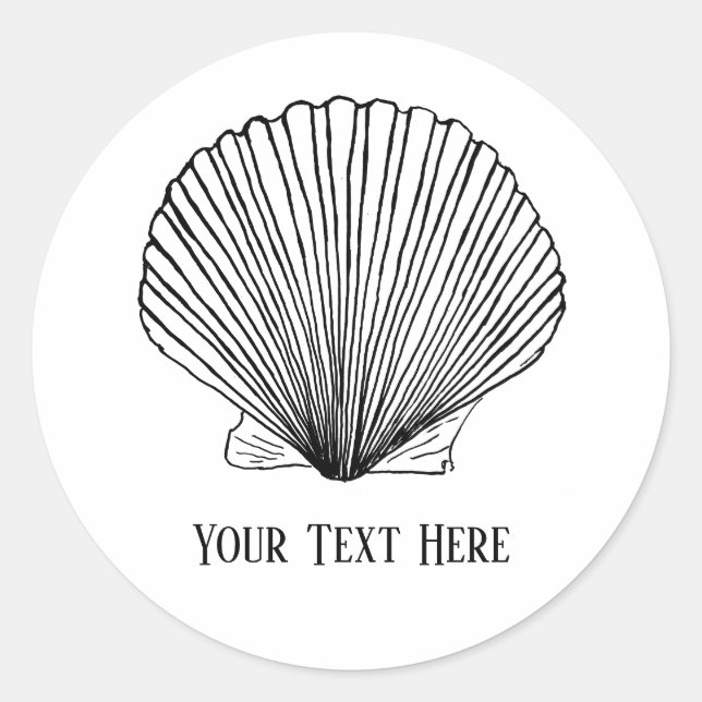 Seashell-Sticker-Vorlage Runder Aufkleber (Vorderseite)