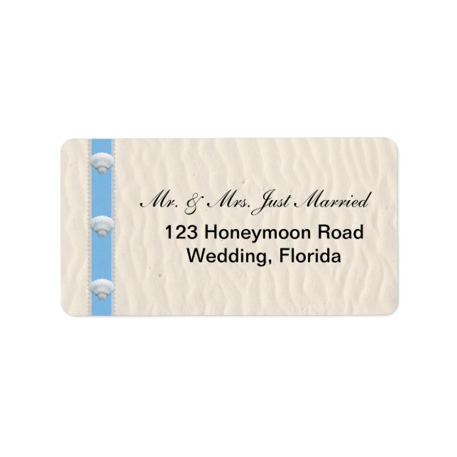 Seashell-Strand-Hochzeit Adressaufkleber (Vorne)