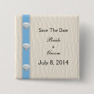 Seashell-Strand-Hochzeit Save the Date Button