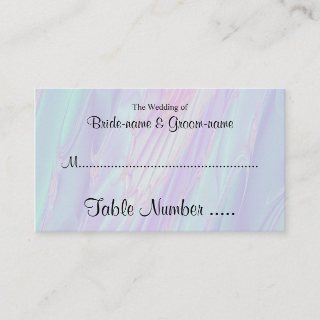 Seashell Style Muster. Sitzkarte für Hochzeitgäste Platzkarte (Vorderseite)