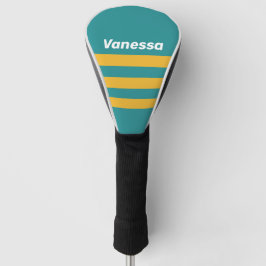 Seashell Sunrise Across Striping with Name Golf Headcover
