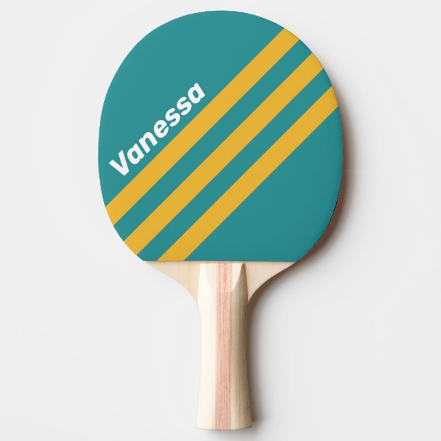 Seashell Sunrise Angled Striping with Name Tischtennis Schläger (Vorderseite)