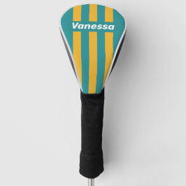 Seashell Sunrise Pin Stripes with Name Golf Headcover