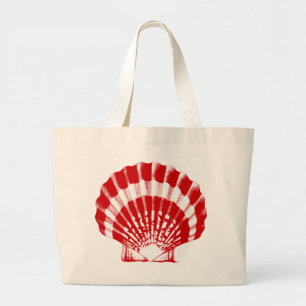 Seashell - tief rot und weiß jumbo stoffbeutel