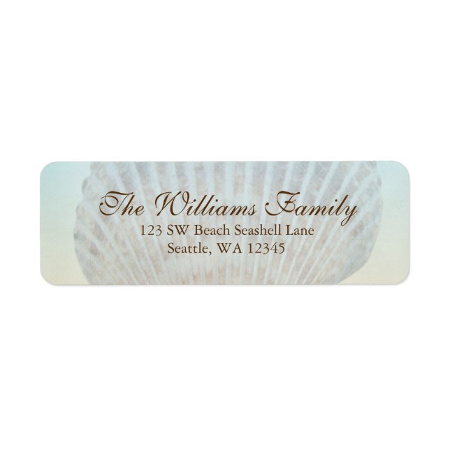 Seashell Tropical Beach Custom Address Label (Vorne)