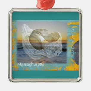 Seashell u. Brandung - Cape Cod Massachusetts Silbernes Ornament