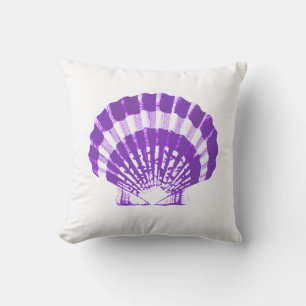 Seashell - violett und weiß kissen