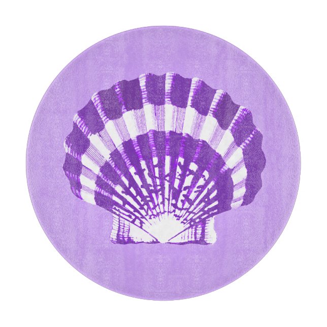 Seashell - violett und weiß schneidebrett (Vorderseite)