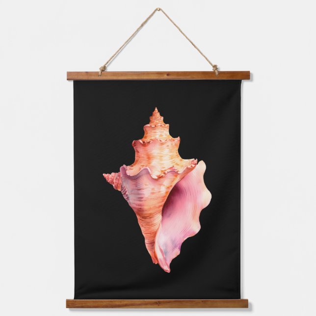 Seashell Wall Tapestry Wandteppich Mit Holzrahmen (Vorderseite)