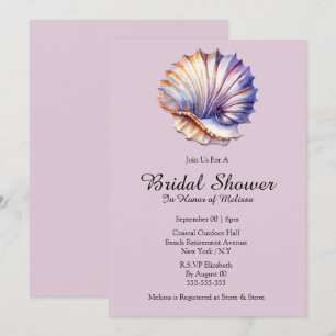 Seashell Wasserstrand Brautparty pink weiß Einladung