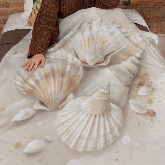 Seashell Watercolor Coastal Fleecedecke (Von Creator hochgeladen)