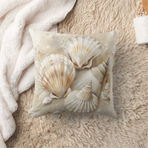 Seashell Watercolor Coastal Kissen
