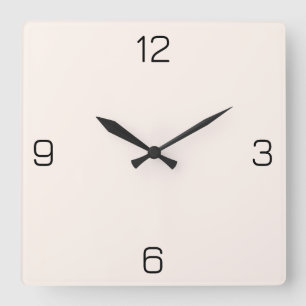 Seashell White FFF5EE - Option zum Hinzufügen von  Quadratische Wanduhr